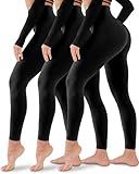 3 Pack Leggings for Women-No See-Through High Waisted Tummy Control Yoga Pants Workout Running Legging Large-X-Large