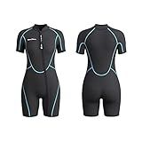 Seaskin Mens 3mm Shorty Wetsuit Womens, Full Body Diving Suit Front Zip Wetsuit for Diving Snorkeling Surfing Swimming Small