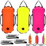 Vertintong 3 Pcs Swim Buoy Float Swim Bubble Safety Float Highly Visible Tow with Adjustable Waist Belt Watertight Dry Bag for Open Water Swimmer Triathletes Train Kayakers Snorkeler