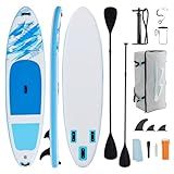 KMFurnila Inflatable Stand Up Paddle Board for All Skill Levels - Portable SUP Paddleboard with Premium Accessories, Durable Construction & Non-Slip Deck for Water Sports Adventures