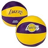 Franklin Sports NBA Los Angeles Lakers Toy Basketballs - 2 Pack of Kids Soft Mini Basketballs for Over the Door + Indoor Hoops - NBA Fan Shop Kids Soft Toy Balls - (2) Mini Balls Included