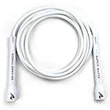 Elite Jumps 6mm PVC Jump Rope – Adjustable All-White Fitness Skipping Rope with Unbreakable Handles & Non-Kinking Cord – Premium Workout Equipment for Men & Women