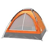 2 Person Camping Tent with Rain Fly and Carrying Bag - Lightweight Outdoor Tent for Backpacking, Hiking, or Beach Use by Wakeman Outdoors (Orange)