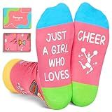 HAPPYPOP Cheerleader Cheerleading Gifts - Cheerleader Cheerleading Socks Girls 7-9 Year Old