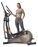 Niceday Elliptical Exercise Machine, Elliptical Machine for Home, Magnetic Elliptical Trainer with 19IN Stride, 16 Resistance Levels, 400LBS Loading Capacity, Support Kinomap APP Brown