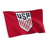 Desert Cactus US Soccer Flag USMNT United States Men's National Team 100% Polyester Indoor Outdoor 3x5 feet Officially Licensed Gear (Red, USA Soccer - C)
