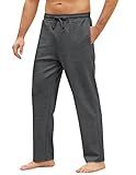 COOFANDY Men's Casual Knit Pants Lightweight Relaxed Fit Stretch Workout Trousers Charcoal