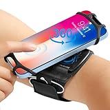 MoKo Running Armband 360°Rotatable for iPhone 16 15 14 13 Pro Max Plus Samsung Galaxy Note S24 S23 Fits Smartphones Over 5.8'', Detachable Armband Phone Holder for Running Biking with Key Holder