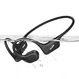 VLOP Bone Conduction Headphones for Swimming, Open-Ear Wireless Sport Earbuds with Hybrid Bone & Air Conduction, Built-in MP3 Storage, IPX8 Waterproof, Bluetooth Running Headphones (Black)