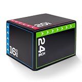 BalanceFrom 3-in-1 Rotatable Plyometric Box Jumping Exercise Trainer Workout Equipment with Anti Slip Surface & High Density Foam, 16" × 20" × 24", 10-Pound, Multi-Color