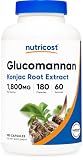 Nutricost Glucomannan 1,800mg Per Serving, 180 Capsules, Gluten-Free