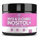 Premium Inositol Supplement - Myo-Inositol and D-Chiro Inositol Powder Plus Folate and Vitamin D - Ideal 40:1 Ratio - Hormone Balance & Healthy Ovarian Support for Women - Vitamin B8 - 30 Day Supply