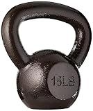 Amazon Basics Cast Iron Kettlebell, 15 Pounds, Black