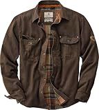 Legendary Whitetails Mens Flannel Lined Shirt Jacket Waxed Cotton Water Resistant, Tobacco, XL