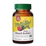 MegaFood Blood Builder Iron Supplement for Women & Men - Increase Iron Levels Without Side Effects - Combats Fatigue - Vitamin B12, Folic Acid & Vitamin C - Vegan - 72 Mini Tablets (36 Servings)