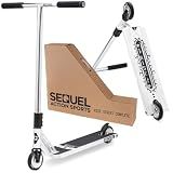 Sequel Rise Stunt Scooter – Complete Pro Trick Scooter with Aluminum Frame, 110mm Wheels, 220 lbs Weight Capacity, Ages 8+ (Silver - Street)