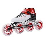 SLJJLHX Inline Speed Skates for Men Women,Professional Carbon Fibre Inline Skates Adult Male,High Performance Fitness Racing Skates,Unisex (RED, US 9 / EU 42)