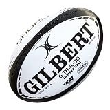 World Rugby Shop X Gilbert G-TR4000 Rugby Ball Size 4 - Durable Rugby Equipment - Triangular Surface Grip - 3 Ply Construction - Black