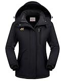 WULFUL Women’s Waterproof Snow Ski Jacket Mountain Windproof Winter Coat with Detachable Hood
