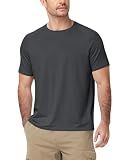 Runhit Mens Short Sleeve Swim Shirts UPF 50+ Sun Protection Rash Guard Breathable SPF UV Shirt Quick Dry Water Fishing T-Shirts Black Gray M