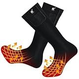 SNOW DEER Heated Socks,Electric Rechargeable Battery Heating Foot Warmer for Men Women,Winter Ski Hunting Camping Hiking Riding Motorcycle(XL)