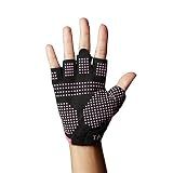TAVI Half Finger Gym Gloves for Women - Workout Gloves with Full Coverage Grips Used for Pilates, Weightlifting, Barre, Yoga and Exercise Training with Adjustable Wristband, Pink, Medium