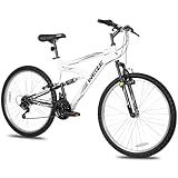 WEIZE Mountain Bike, 26/27.5 inch Outdoor Cycling Bike,18-Speed/High-Carbon Steel/Dual Full Suspension, Adjustable Ergonomic Seat for Men Women Adult, MTB Bicycle with Suspension Fork,Sleek Colors