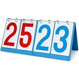 TTeebmi Scoreboard Score Keeper Flip Flipper, Waterproof Plastic Cards, Premium Manual Score Board for Cornhole, Basketball, Volleyball, Table Tennis and Multi-Sport Games
