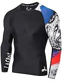 LAFROI Men's Long Sleeve UPF 50+ Baselayer Skins Performance Fit Compression Rash Guard-CLYYB Asym Honor Strike Size XXXL