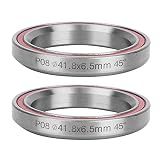 Keenso 2PCS 41.8MM Headset Bearing, Heavy Duty Bearing Headset Mountain Road Double Sealed Bearing Headset Cycling Accessory