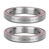 Keenso 2PCS 41.8MM Headset Bearing, Heavy Duty Bearing Headset Mountain Road Double Sealed Bearing Headset Cycling Accessory