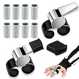 Dunzy 2 Pcs Finger Grip Whistle Referee Whistle for Coach with Finger Sleeves Ice Hockey Soccer Football Volleyball Whistle Protectors Guard for Sports, 2.68 x 1.81 x 0.71 Inch