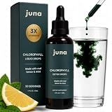 Juna Liquid Chlorophyll Drops – Daily Detox, Cellular Vitality, Internal Deodorizer | 3X Strength | Made with Real Lemon + Mint | Sugar-Free, Zero Fillers, Alcohol-Free
