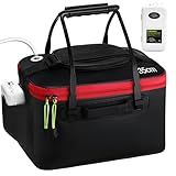 Cosblank 2 Pcs Fishing Bucket and Live Bait Aerator, Foldable Multi Functional Live Bucket Portable Quiet Aerator Outdoor Camping Fishing EVA Bag(Black,4 Gallon)