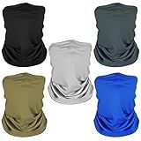 5 Pack Neck Gaiter Face Cover for UV Sun Protection, Dustproof Breathable Cooling Gator for Men Women Outdoor Sports