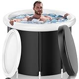 Hlonly 110 Gal Ice Bath Tub for Athletes - Insulated Cold Plunge Tub with Cover, XL Portable Foldable Ice Pod for Home, Gym & Outdoor Recovery, Cold Therapy Tub