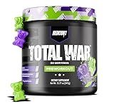 REDCON1 Total War Pre Workout, Sour Gummy Bear - Contains 320mg of Caffeine from Green Tea, Juniper & Beta Alanine - Pre Work Out with Amino Acids to Increase Pump, Energy + Endurance (30 Servings)