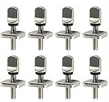 DSHE 8PCS Stainless Steel Fin Screw No Tool Thumb Fin Screws and Plates Surfing Accessories for Surfboard Surf Longboard Paddleboard and SUP