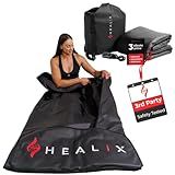 Healix Infrared Sauna Blanket Zero EMF | Portable Home Sauna Blanket for Relaxation & Wellness | Far Infrared Heating, Adjustable Temp (77–176°F), Carbon Fiber Heating, Hook-and-Loop Closure