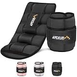 APEXUP 5lbs/Pair Adjustable Ankle Weights for Women and Men, Modularized Leg Weight Straps for Yoga, Walking, Running, Aerobics, Gym, Physical Therapy (Black)