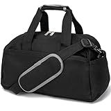 14 inch Small Gym Bag for Women & Men, Mini Duffel Bag for Travel Sports Lightweight Carry On Bag, Black