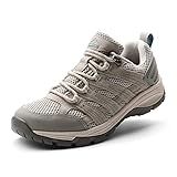 NORTIV 8 Women's Hiking Shoes Lightweight Breathable Mesh Walking Sneakers Outdoor Work Shoes Wander,Size 8,Light Grey,SNHS222W