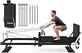 TRYSEN 91.3" Foldable Pilates Reformer Machine with Jump Board & Dual Resistance – Adjustable Home Gym Equipment for Full-Body Workout, 400 lbs Capacity, Up to 6.4' Height Friendly