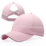 Girls Criss Cross Ponytail Hat Mesh Baseball Cap Kids Quick Dry Ponycap Hats Outdoor Summer Sports Hat Age 7-12