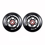 Rollerex VXT100 85A Kids RipStik/Inline Skate Wheels (2-pack w/bearings, spacers and washers) (Use on Hockey Roller Blades) - Can Be Used As RipStik Caster Board Wheel Replacements (90mm)