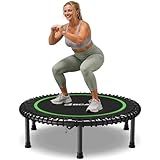 BCAN 40" Adult Fitness Trampoline with Durable Bungees, Stable & Quiet Exercise Rebounder,Great Mini Trampoline for Indoor/Garden Workout - Green