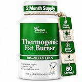 Thermogenic Fat Burner Brazilian Lean, Weight Loss Pills for Women, Waist Trimmer & Supplements for Bloating for Women & Men, 60 Capsules