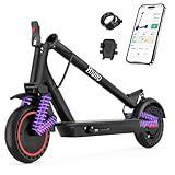 Electric Scooter for Adults, 500W Motor, 22MPH, 31 Miles Max Range, Dual Suspension, 10 inch Solid Tires, Foldable Commuter E-Scooter with App Control, Scooter with Phone Holder and Lock
