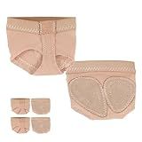 Caplancy Dance Foot Undies Thong 2 Pairs Half Sole Undies Shoes Lyrical Dance Paws Pads Ballet Belly Contemporary Dance Shoes for Women Girls Toast XLA