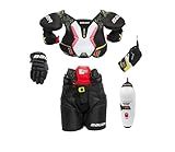 Bauer Vapor X-Tend Youth Ice Hockey Starter Protective Kit, Adjustable Sizing, Gloves, Pants, Shoulder Pads, Shin Pads, Elbow Pads, Age 3-9